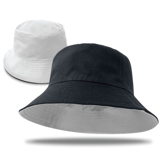 Reversible School Bucket Hats Black White
